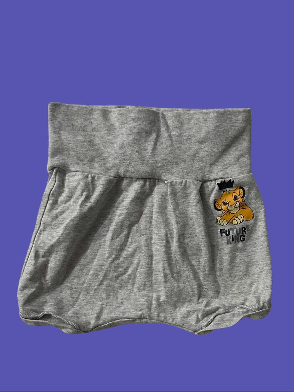 H&M Gray Diaper Cover Shorts Lion SIZE 2-4 MONTHS Infant Heather Grey Stretch